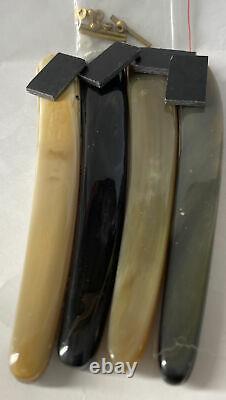 4 Pre-Shaped Colorful Ox Horn For Dovo Straight Razor Scales 5/8-1 Razor Blades