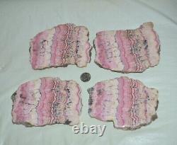 4 pcs LOT Rhodochrosite big Slabs from Argentina Wholesale Bulk 3.96 lbs