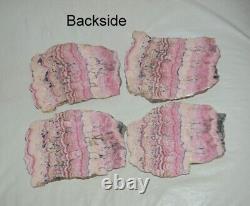4 pcs LOT Rhodochrosite big Slabs from Argentina Wholesale Bulk 3.96 lbs