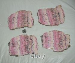4 pcs LOT Rhodochrosite big Slabs from Argentina Wholesale Bulk 3.96 lbs