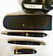 4pc W Germany Montblanc Meisterstuck 146 161 Gold Fountain Pens 14k Nib Case Ink