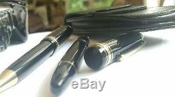 4pc W Germany Montblanc Meisterstuck 146 161 Gold Fountain Pens 14K Nib Case Ink