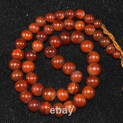 50 Ancient Large Banded Carnelian Round Stone Beads in very Good Condition