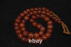 50 Ancient Large Banded Carnelian Round Stone Beads in very Good Condition