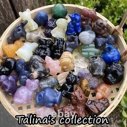 50pc Natural mixed material skull hand-carving quartz crystal gift wholesale