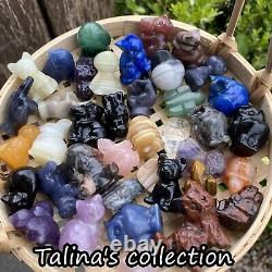 50pc Natural mixed material skull hand-carving quartz crystal gift wholesale