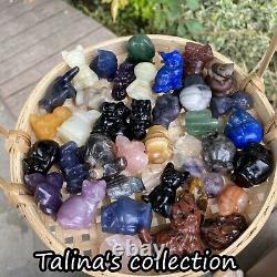 50pc Natural mixed material skull hand-carving quartz crystal gift wholesale