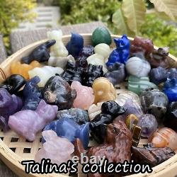 50pc Natural mixed material skull hand-carving quartz crystal gift wholesale