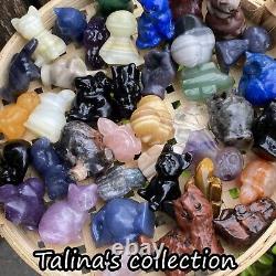 50pc Natural mixed material skull hand-carving quartz crystal gift wholesale