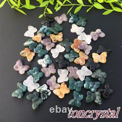 50pc wholesale Mix Natural Quartz Crystal butterfly Carved mini crystal skull