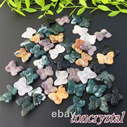 50pc wholesale Mix Natural Quartz Crystal butterfly Carved mini crystal skull