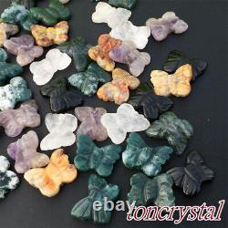 50pc wholesale Mix Natural Quartz Crystal butterfly Carved mini crystal skull