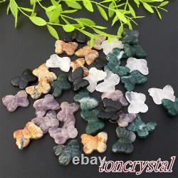 50pc wholesale Mix Natural Quartz Crystal butterfly Carved mini crystal skull