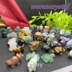 50pcs Wholesale Mix Natural Quartz crystal Animal Carved Mini Skull Healing gift