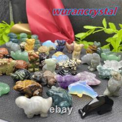 50pcs Wholesale Mix Natural Quartz crystal Animal Carved Mini Skull Healing gift
