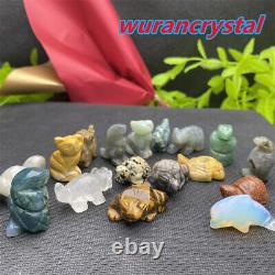 50pcs Wholesale Mix Natural Quartz crystal Animal Carved Mini Skull Healing gift