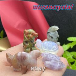 50pcs Wholesale Mix Natural Quartz crystal Animal Carved Mini Skull Healing gift