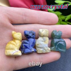 50pcs Wholesale Mix Natural Quartz crystal Animal Carved Mini Skull Healing gift