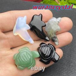 50pcs Wholesale Mix Natural Quartz crystal Animal Carved Mini Skull Healing gift