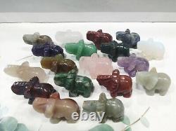 50pcs Wholesale Natural mixed Quartz carved crystal animal skull reiki random