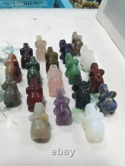 50pcs Wholesale Natural mixed Quartz carved crystal animal skull reiki random