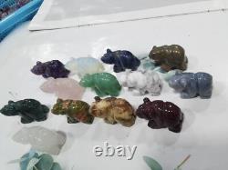 50pcs Wholesale Natural mixed Quartz carved crystal animal skull reiki random