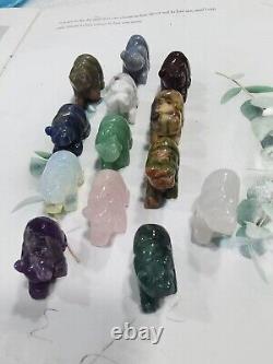 50pcs Wholesale Natural mixed Quartz carved crystal animal skull reiki random