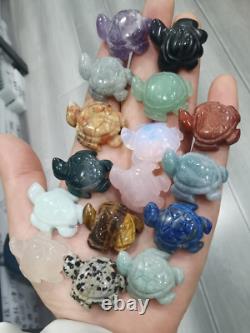 50pcs Wholesale Natural mixed quartz Carved crystal Sea turtle reiki healing