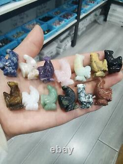50pcs Wholesale Natural mixed quartz Carved crystal chicken skull reiki healing