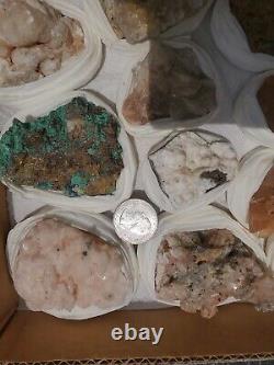5Lb Wholesale minerals Flat Box of 33 specimens of high quality Collection, #39