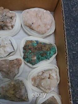 5Lb Wholesale minerals Flat Box of 33 specimens of high quality Collection, #39