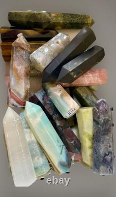 5.3 Lbs Lot Crystal Point Towers Obelisks Wholesale Bulk Various Stones 28pcs