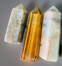 5.3 Lbs Lot Crystal Point Towers Obelisks Wholesale Bulk Various Stones 28pcs