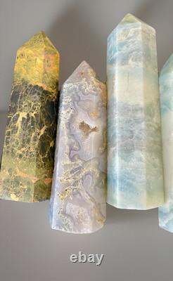 5.3 Lbs Lot Crystal Point Towers Obelisks Wholesale Bulk Various Stones 28pcs
