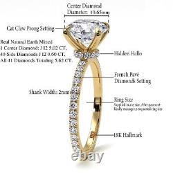 5.62 ct J I2 Anniversary Hidden Halo Diamond Ring 18K Yellow Gold 66952496