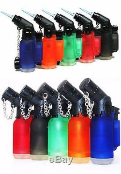 5 PACK Windproof 45 Degree Angle Jet Butane Torch Lighter Refillable Lighters
