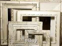 5 SHABBY FRAMES OLD IVORY Petite Empty Frames Aged Distressed Weathered Finish