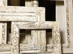 5 SHABBY FRAMES OLD IVORY Petite Empty Frames Aged Distressed Weathered Finish