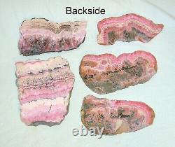 5 pcs LOT Rhodochrosite big Slabs from Argentina Wholesale Bulk 3.96 lbs