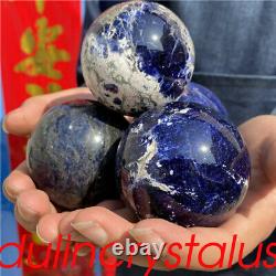 5pc Wholesale Natural Sodalite Ball Quartz Crystal Sphere Carved Ball gem 60mm+