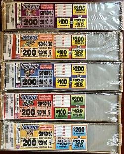 $600 Total Profit Lot Of 5 Pull Tab Games 5 Different Racer Packs Of 540 Tickets