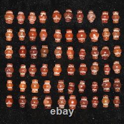 60 Genuine Large Ancient Pyu Culture Carnelian Carved Bead in Perfect Condition