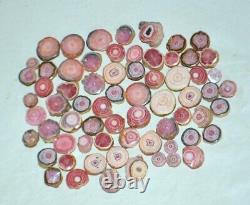 67 pcs LOT Rhodochrosite Stalactites slices from Argentina Wholesale bulk rare