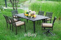 6 Outdoor Swivel Chairs Aluminum Patio Furnitures Heaven Collection Dining Set A