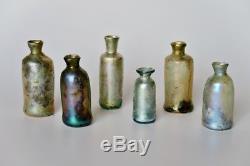 6 early and rare Dutch Medicine-bottle vial, all 1650 1700