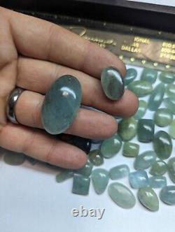 75pcs Natural Aquamarine Beryl Cabochons Cab Gemstone Bulk Wholesale