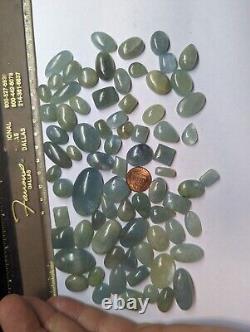 75pcs Natural Aquamarine Beryl Cabochons Cab Gemstone Bulk Wholesale