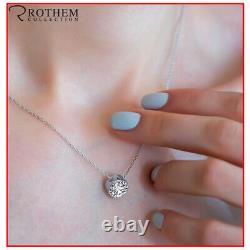 $7,450 1.50 Carat Diamond Pendant Necklace White Gold Bezel 14K I2 24153904