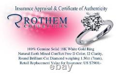 $7,900 1.5 Carat Diamond Engagement Ring White Gold Solitaire 18K I2 53904233