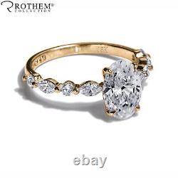 $8,150 1.63 Ct OVAL Cut DIAMOND Engagement RING 18K Yellow Gold SI2 69050264